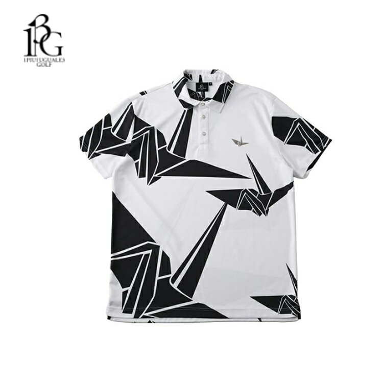 1PIU1UGUALE3 GOLF/ ԥ   ȥ աGRT220-POE477ݥ113 GOLF S/S POLO ORIGAMI CRANE