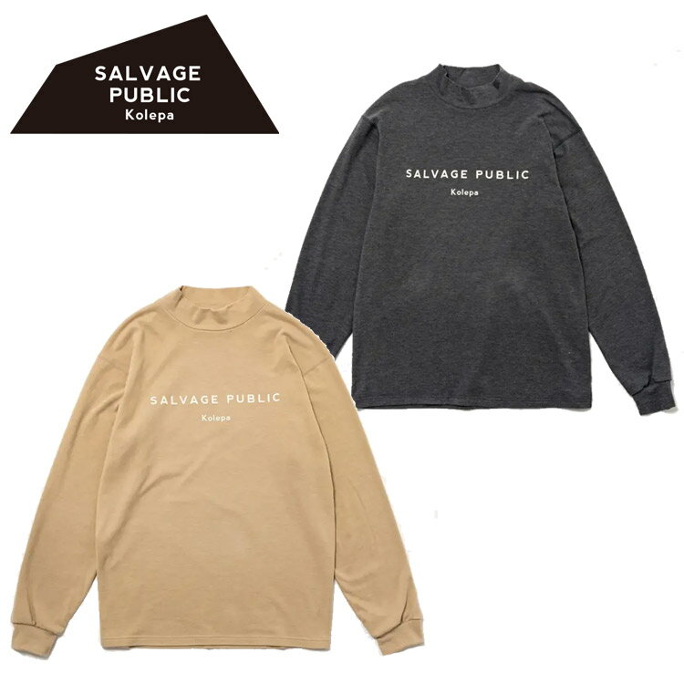 【SALVAGE PUBLIC/サルベージパブリック　コレパ】SVKA5022ダイアモンドヘッドロゴプリント ロングスリーブ モックネックシャツゴルフウェア　メンズ　保温・ストレッチ