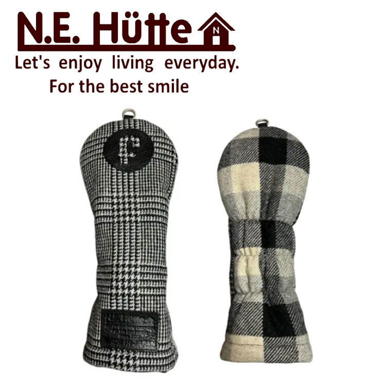 【N.E.Hutte/エヌイー　ヒュッテ】フェアウェイウッド用ヘッドカバーGLグレンチェック日本製