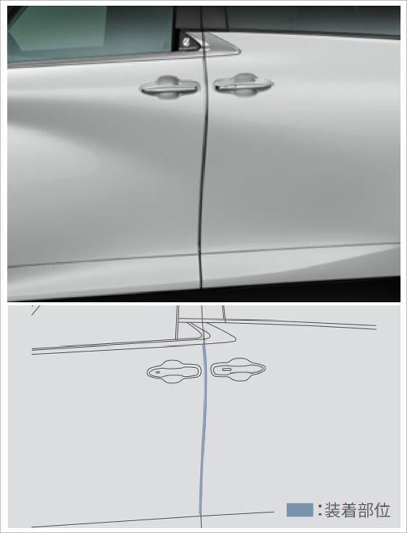 『アルファード』 純正 AAHH40W AGH40W AAHH45W AGH45W ドアエッジプロテクター（メッキ調） ※1台分 パーツ トヨタ純正部品 メッキ ドアモール ドアエッジモール オプション アクセサリー 用品