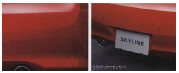 『スカイラインクーペ』 純正 v35 リヤコーナーセンサー インジケーター付：左右2センサー+バックソナー2センサー（塗装対応用センサー） パーツ 日産純正部品 危険通知 接触防止 障害物 SKYLINE オプション アクセサリー 用品