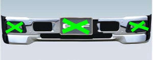 『エルフ』 純正 FR6AA FR6AAS〜 メッキエアダムバンパー（フォグランプ対応） ワイドキャブ パーツ いすゞ純正部品 フォグライト 補助灯 霧灯 オプション アクセサリー 用品