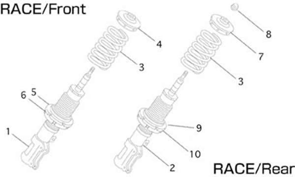 TRD レース用車高調整式の必要部品 スペーサー ＊図No.8 [ 40846-SP002] カローラ レビンFX AE101 適合 AE101 (必要個数 2個)『メール便可能』