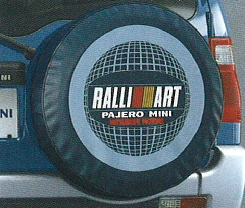 『パジェロミニ』 純正 H53 H58A スペアタイヤカバー（RALLIART） パーツ 三菱純正部品 自動車 劣化防止 背面タイヤ PAJERO オプション アクセサリー 用品