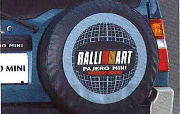 『パジェロミニ』 純正 H58A スペアタイヤカバー（RALLIART） パーツ 三菱純正部品 自動車 劣化防止 背面タイヤ PAJERO オプション アクセサリー 用品