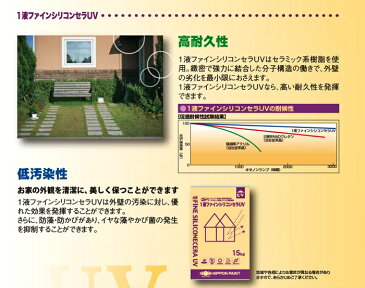 【送料無料】1液ファインシリコンセラUV(ND淡彩色(一部除く):艶有)15kg<日本ペイント>コンクリ・モルタル・窯業サイディング・一般鉄部など