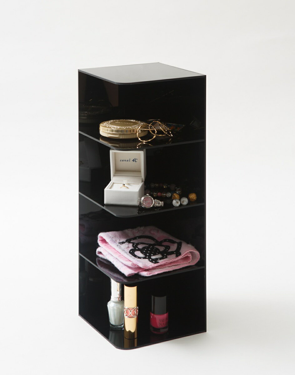 アクリル 陳列ボックス 4マス 3mm 白 ガラス色 ホワイト 陳列 店舗 什器 小物 展示用 業務用 ディスプレイ コレクション ケース フィギュア ホビー コスメ メイク 本 棚 図鑑 漫画 アクセサリー [2]