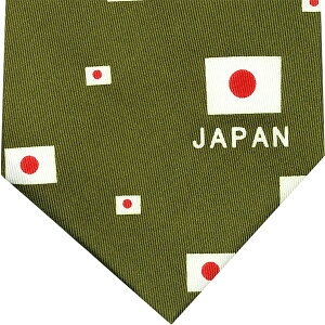 ネクタイ 日の丸 鶯色カーキオリーブ色 HM-005日本 国旗プレゼント ギフト 贈り物 父の日