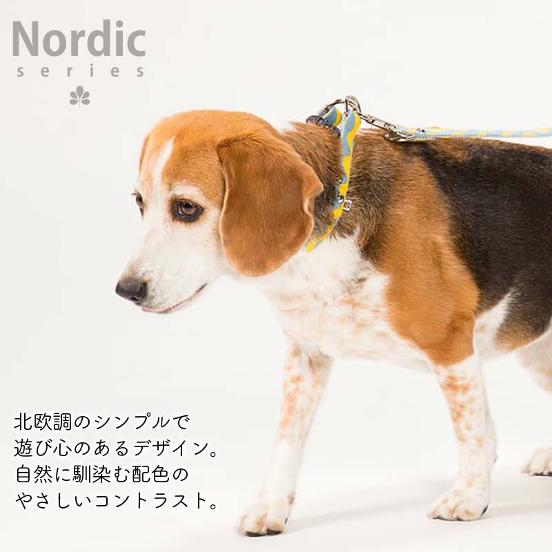 【日本製】犬 首輪 小型犬 中型犬 大型犬 ダブルリング おしゃれ かわいい 名入れ可 迷子札 水玉 ドット ポップ 安全なバックル首輪【北欧ナチュラル】