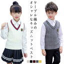 ニットベスト 子供 フォーマルベスト キッズ ケーブル編み Vネックベスト 重ね着 秋冬 あったか 男女兼用 ジュニア 春秋用 冬用 通学 ユニセックス トップ...