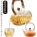 ティーポット 耐熱ガラス かわいい ガラス製ポット 茶器 急須 ガラス急須 直火対応 直火可 800ml ケットル 飲食店 大容量 持ち手つき 透明 耐熱 烏龍...