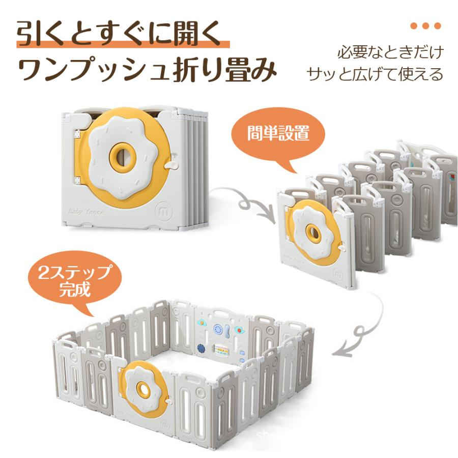 ベビーサークル 赤ちゃん セーフティガード ジョイント式 ハイタイプ 滑り止め付 ...
