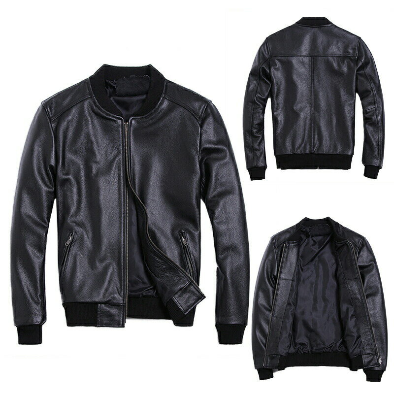 Rakuten - バイクジャケット レザージャケット 本革 バイクウェア 革ジャン メンズ 秋冬服 アウター 防寒 防風 耐磨 ファッション スリム 秋冬 カジュアル ビジネス