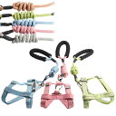 ハーネス リード 犬用 小型犬 ベスト ペット 通気性 リード ハーネスセット ドッグラン お散歩 ベスト型 リボン 胴輪 脱着簡単 衝撃吸収 外出 お洒落 安...