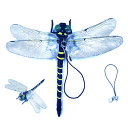 虫除け トンボ 12cm 精巧な作りで超リアル 蜻蛉 虫除け とんぼ 本物と同じサイズ 虫よけ グッズ キャンプ・釣り・登山・玄関・ベランダ・部屋用 虫対策 安全ピン+取付け金具+短いストラップ+長いストラップ付き 防虫 メール便