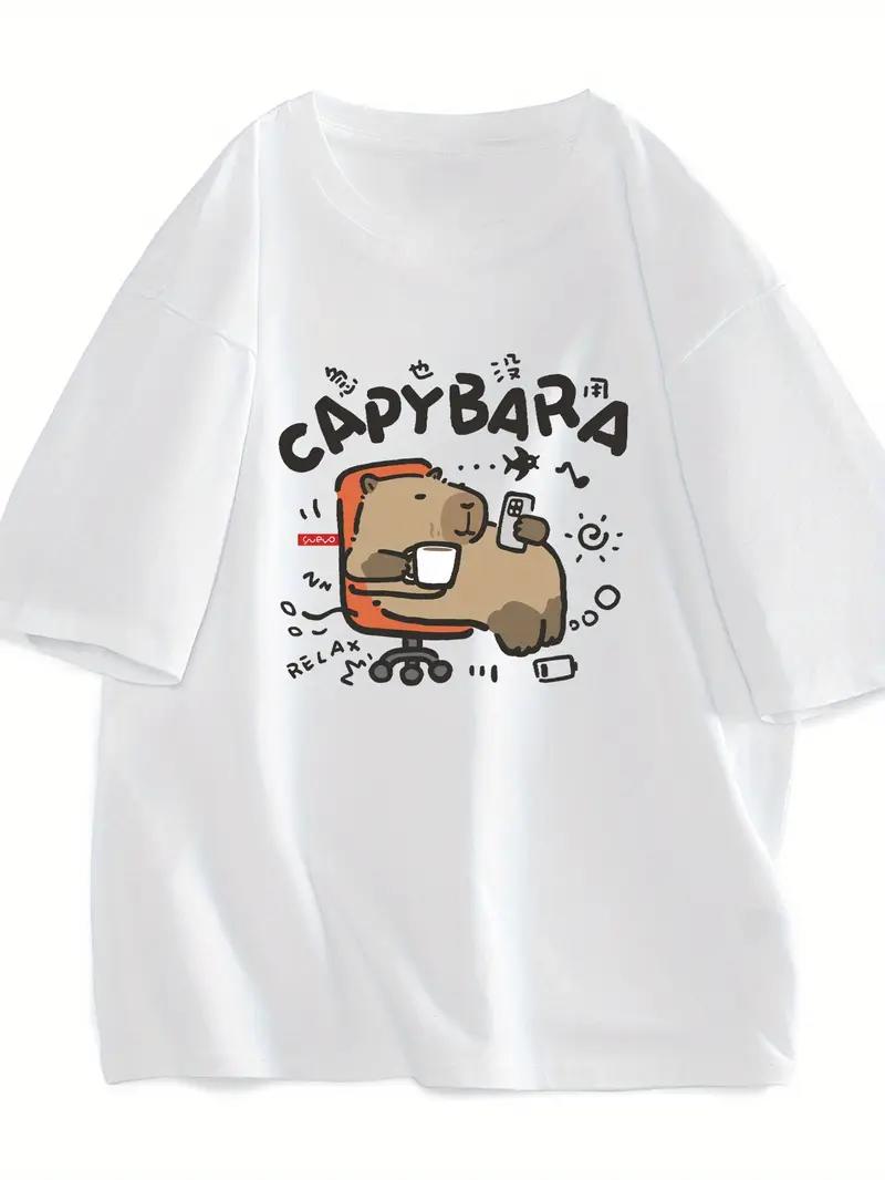 Other - 「CAPYBARA」 Tシャツ 100%コットン ドラゴンクエスト ネタ パロディ ふざけtシャツ ギャグtシャツ おもしろTシャツ おもしろグッズ ドラゴンクエスト メンズ レディース 面白いパンダグラフィックTシャツ 半袖 洗濯機可 メール便