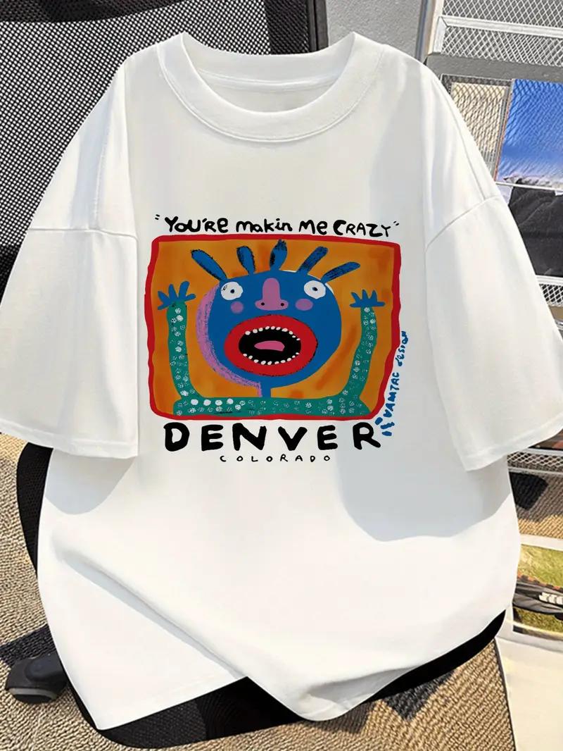 「DENVER 」 Tシャツ 100 コットン ドラゴンクエスト ネタ パロディ ふざけtシャツ ギャグtシャツ おもしろTシャツ おもしろグッズ ドラゴンクエスト メンズ レディース 面白いパンダグラフィックTシャツ 半袖 洗濯機可 メール便