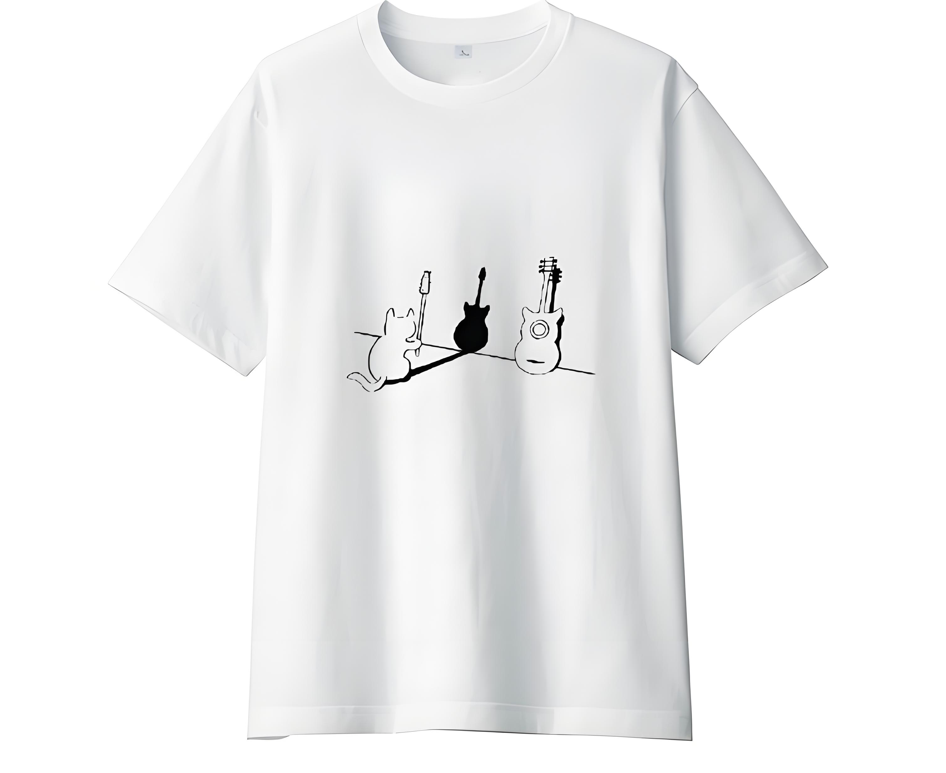 Rakuten - Tシャツ 半袖 メンズ レディース 綿 ロンt おもしろ tシャツ かわいい 半袖Tシャツ 猫グッズ 猫好き ねこ 猫 ペアルック 猫ギター ネタ パロディ ふざけtシャツ ギャグtシャツ メール便