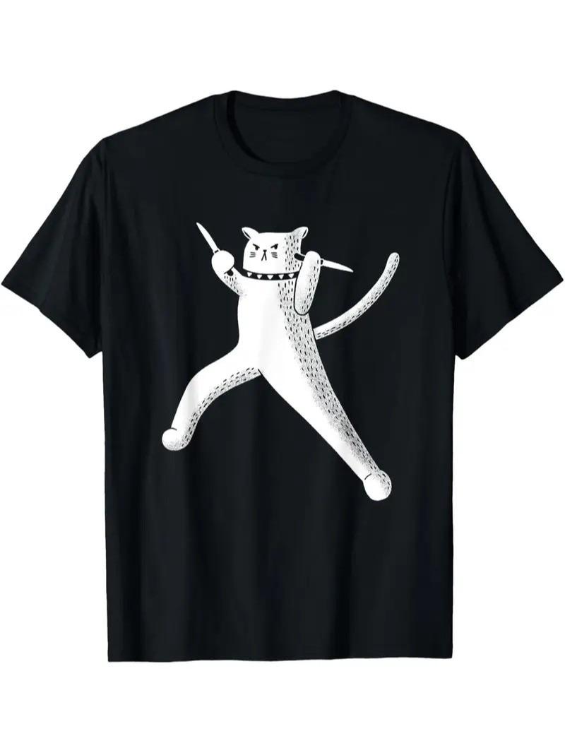 Rakuten - 「刀猫」猫 Tシャツ 100%コットン ドラゴンクエスト おもしろTシャツ ネタ パロディ ふざけtシャツ ギャグtシャツ おもしろグッズ ドラゴンクエスト メンズ レディース 面白いパンダグラフィックTシャツ 半袖 洗濯機可 メール便