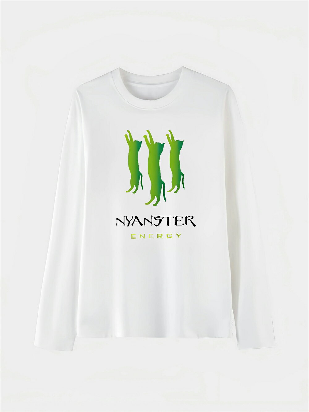 Rakuten - 「NYANSTER」 Tシャツ 100%コットン ドラゴンクエスト おもしろTシャツ おもしろグッズ ドラゴンクエスト メンズ レディース 面白いパンダグラフィックTシャツ 長袖 洗濯機可 ホワイト ネタ パロディ ふざけtシャツ ギャグtシャツ メール便
