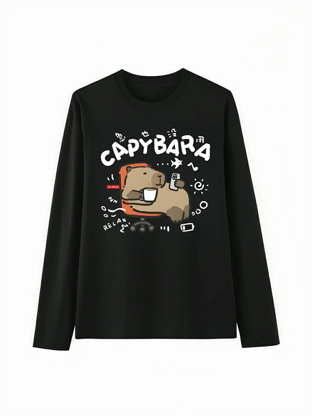 「CAPYBARA」 Tシャツ 100%コットン ドラゴンクエスト ネタ パロディ ふざけtシャツ ギャグtシャツ おもしろTシャツ おもしろグッズ ドラゴンクエスト メンズ レディース 面白いパンダグラフィックTシャツ 長袖 洗濯機可 メール便