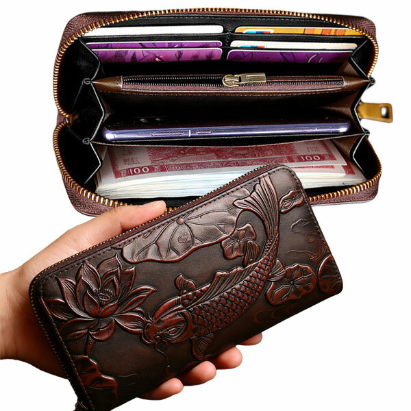 Men's Wallet, Cowhide Leather, Saddle Leather, Biker Wallet, Leather Wallet, Men's Genuine Leather, Long Wallet, Skull, Japanese Pattern, Rider's Wallet, Men's Wallet, Carved Leather Wallet, Leather Purse, Subtle Biker Wallet, Birthday Present, Gift, Mail Order