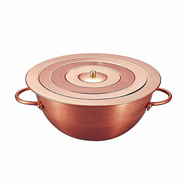 湯せんなべ 銅製 水浴器 W-18 外径18cm 蓋付き