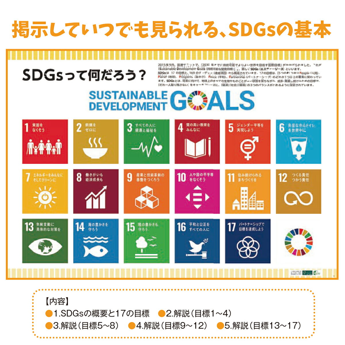 SDGsの基本 パネル版 アルミフレーム SDGsって何だろう? B2判 5枚組