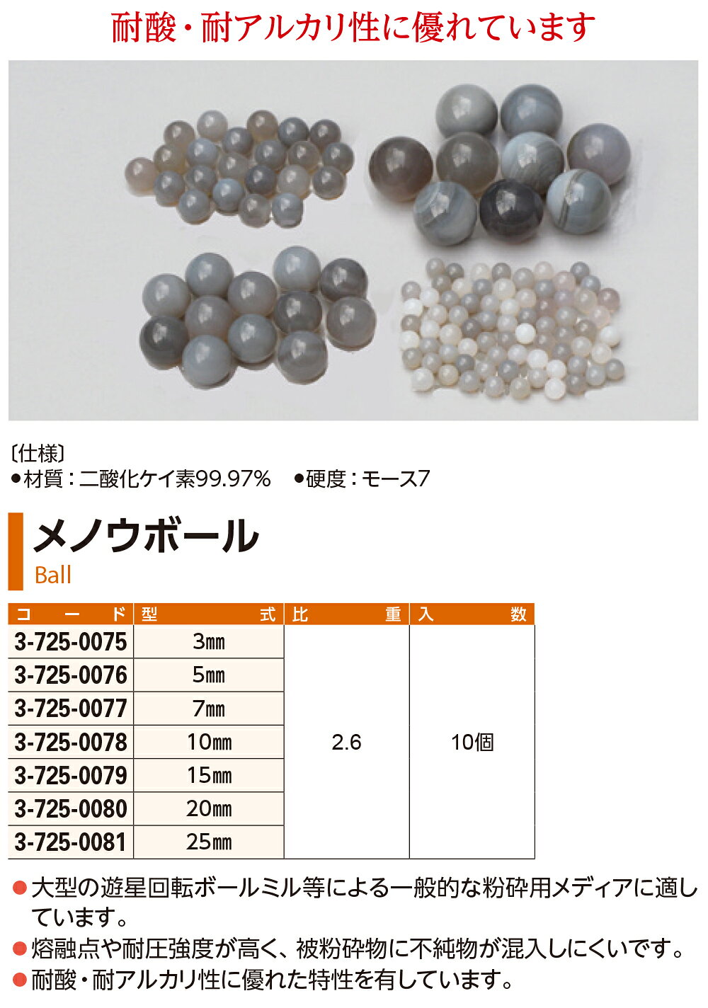 SUZUMORIオンライン 楽天市場店のメノウボール 7mm 10個｜アングル2