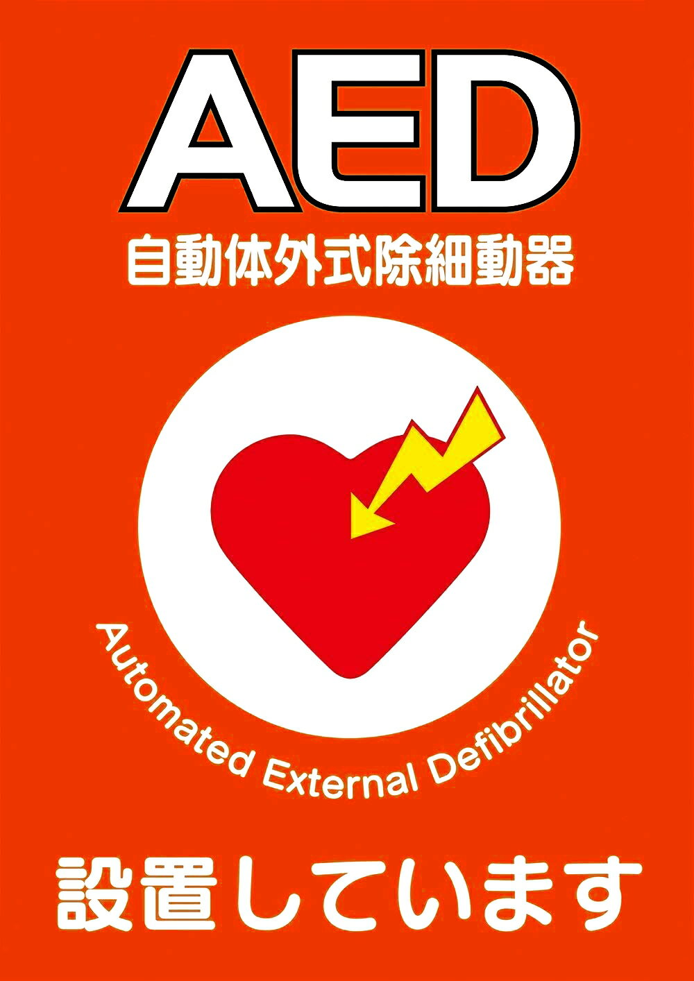 AED 設置シール A5版 両面印刷 1枚 ステッカー Y267B