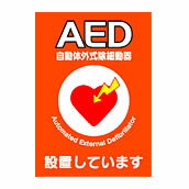 AED設置シールA5版両面印刷1枚ステッカーY267B