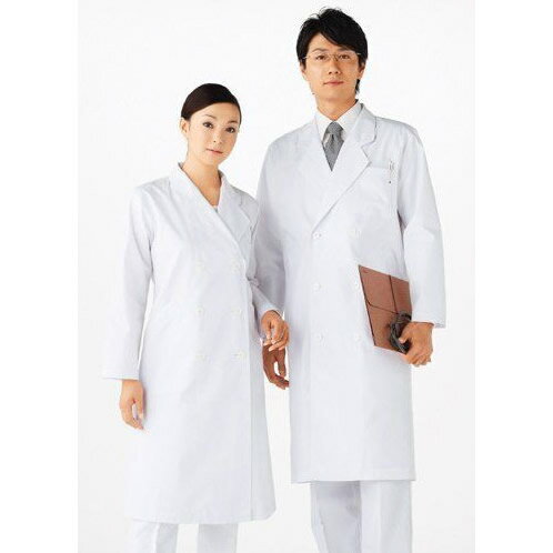 女性用 ダブル Mサイズ 白衣 WH2214 ドクターコート 白 ホワイト レディース 医療用 WHISeL