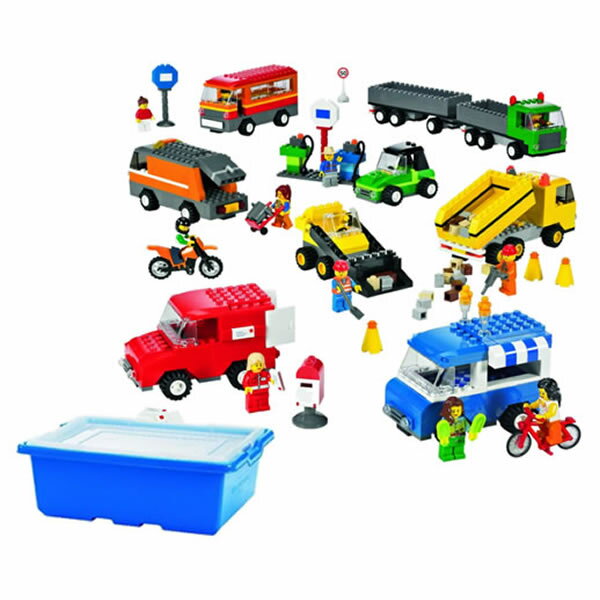 LEGO レゴ はたらく車セット 9333 ダンプ トラック 郵便車 ゴミ収集車 トレーラー V95-5418