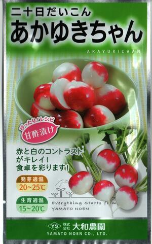 野菜種子　二十日大根たね　(大和農園)　あかゆきちゃん　5ml詰　【送料込み】のサムネイル