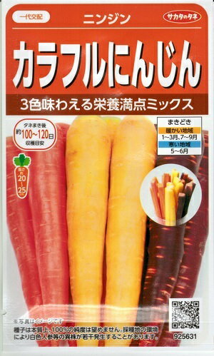 野菜種子　『サカタのタネ』　カラフルにんじん　3,5ml袋詰　【送料込み】のサムネイル