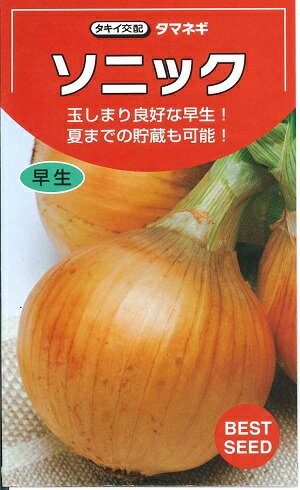 野菜種子 たまねぎたね タキイ種苗 ソニック 2Lペレット200粒詰 / 2Lペレット500粒詰 / 2Lペレット1000粒詰 / 1万粒詰 / 4.5ml詰 / 20ml詰 / 2dl詰 【送料込み】