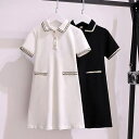 即納 韓国 韓国服 キッズ 半袖 韓国ファッション キッズ こども 子供 ポロワンピ poloワンピ 子ども服 ワンピース 女の子 Tシャツ POLOスカート レジャー 運動着 夏着 キッズ 姉妹 夏ワンピ Tシャツワンピ 半袖 シンプル 白 黒 可愛い 110 120 130 140 150 160 170