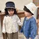 即納あり 韓国こども服 キッズ 春服 カーディガン デニムシャツ キッズ 女の子 男の子 トップス ポケット付き 長袖シャツ カジュアルシャツ 定番 長袖 アウター 前開き 子供服 無地 通園 通学 普段 子ども服 こども服 80 90 100 110 120 130 140 150