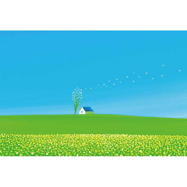 【送料無料】葉祥明「春の風」/プレゼント お祝い 誕生日祝い 敬老の日 母の日 父の日 自家消費にも ホビー アート・美術品・骨董品・民芸品 絵画 油彩画