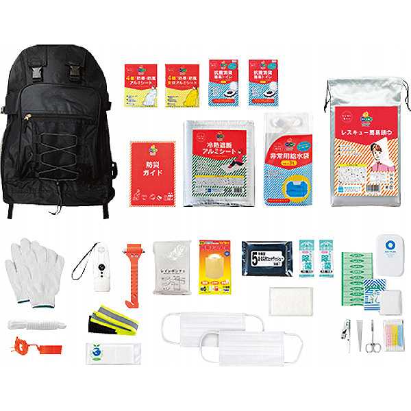【送料無料/直送】大型リュック30点セット/プレゼント お祝い 誕生日祝い 敬老の日 母の日 父の日 自家消費にも 日用品雑貨・文房具・手芸 防災関連グッズ 応...