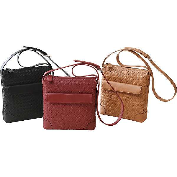 【送料無料/直送】良品工房　日本製牛革編みこみショルダーバッグ/プレゼント お祝い 誕生日祝い 敬老..