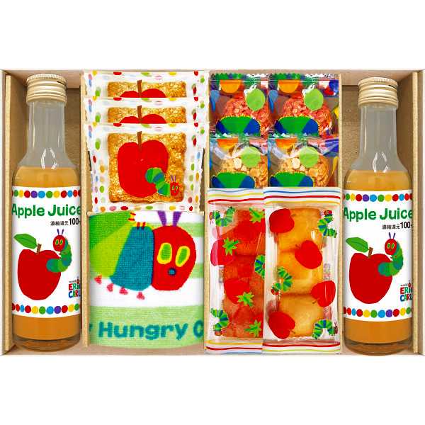 はらぺこあおむし　ジュース＆スイーツ＆タオルセット（お名入れ）＜SNZ－30＞