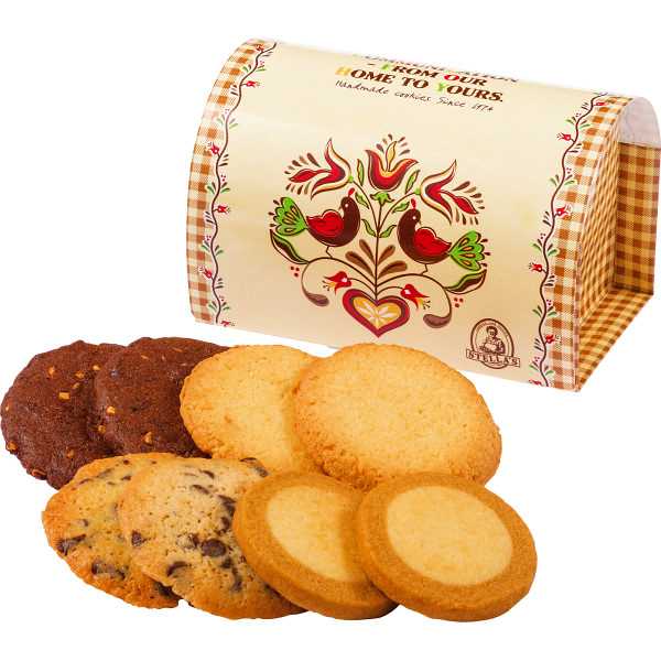 ステラおばさん1番人気のチョコレートチップクッキーや、ダブルチョコナッツなどチョコ系のクッキーが入っています。手ごろにプレゼントできる商品です。●商品内容：クッキー8枚入（チョコレートチップ・ダブルチョコナッツ・キャラメルカスタード・オール...