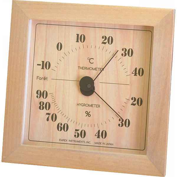 |エンペックス　フォレ　温湿度計（掛置兼用）|TMー4673