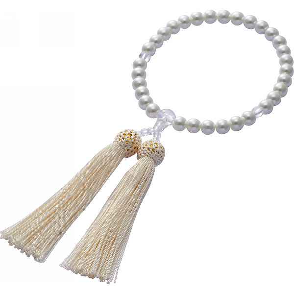 |パール念珠|NJ−0301CPW プレゼント お祝い 誕生日祝い 敬老の日 母の日 父の日 自家消費にも
