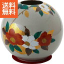 【送料無料】6号丸花瓶　山茶花 ＜YJ15‐01＞