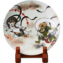 【送料無料/直送】清水焼 風神雷神図 (立付)飾り皿 <KMG−187> 風神雷神図 (立付)飾り皿 プレゼント お祝い 誕生日祝い 敬老の日 母の...