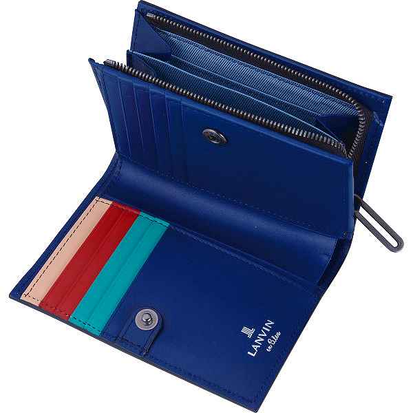 【送料無料】ランバンオンブルー 折り畳み財布 ＜342031＞ ランバンオンブルーセミ長札 プレゼント お祝い 誕生日祝い 敬老の日 母の日 父の日 自家消費にも
