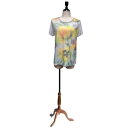 ■SANSHIMAI(さんしまい)ぼかしフラワープリントTシャツ M-L■婦人服 ミセス/婦人服 トップス/ミセス カットソー/トップス/レディース/婦人服/大きいサイズ/上品/婦人/敬老の日/花柄/イエロー/グリーン/半袖/夏服/おしゃれ着/母の日/プレゼント/お出掛け着