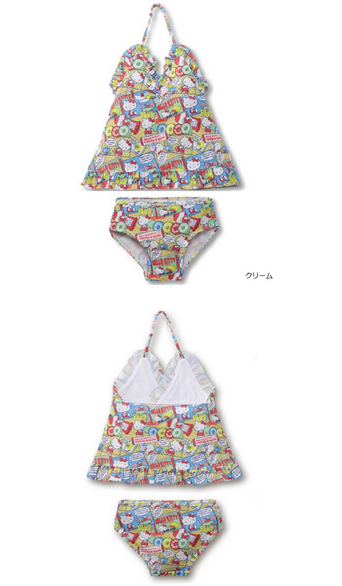 ■ハローキティセットアップ水着　80cm/90cm/95cm/100cm/110cm/120cm/130cm■水着 女の子/フリフリ/レース/プール/海水浴/子供　水着/水遊び着/子供水着/キッズ水着/女の子/セパレート　水着/女児/子ども/スイムウエア/プール/キティーちゃん　水着【RCP】